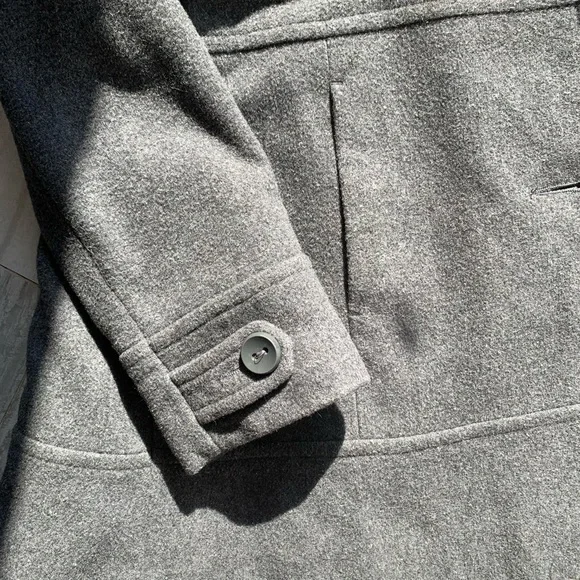 Kenneth Cole Wool Classy Button Down Dress Pea Coat Single Breasted Gray 12 - Picture 12 of 16
